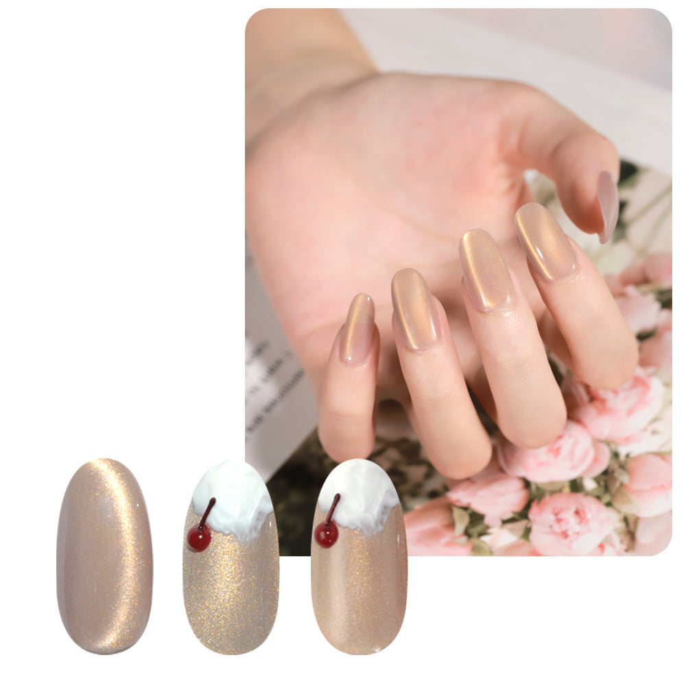 マグネットネイル 「クリームマグネット」しっとりクリームのような輝き 肌馴染みが良いライト ゴールド マグネットパウダー カラージェル ジェルネイル ネイルジェル アートジェル ジェルネイル用品 爪 ネイル工房 にわちゃん