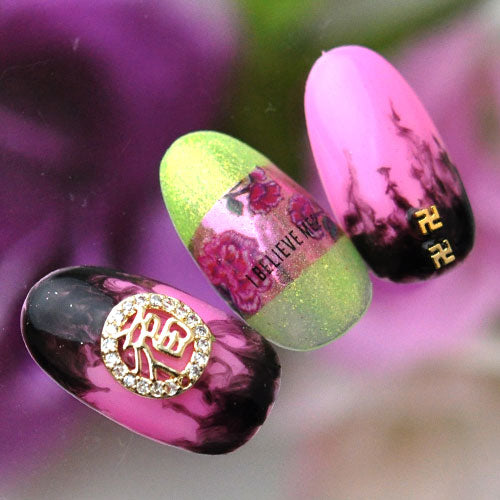 ネイルパーツ パーツ メタルパーツ ネイルジュエリー 漢字 福 原宿系 ジルコニア | ネイル ジェルネイル パーツ ネイル用品 デコ デコ用品 ネイルアート ネイルグッズ ジェルネイルアート メタル ジェル ネイル工房