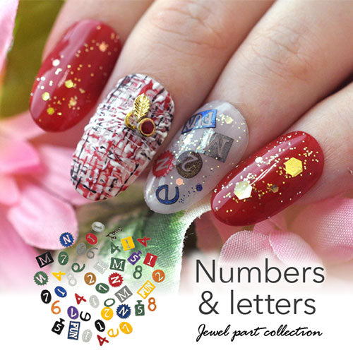 文字 数字 木製 パーツ ネイルジュエリー ネイルパーツ ( ディープカラー ) 超薄型パーツ 20枚入 フラットパーツ | ホログラム ジェルネイル ネイル パーツ ネイル用品 ジェル メタル ネイルアート ジュエリーネイル 星 スター デコ用品 ネイル工房