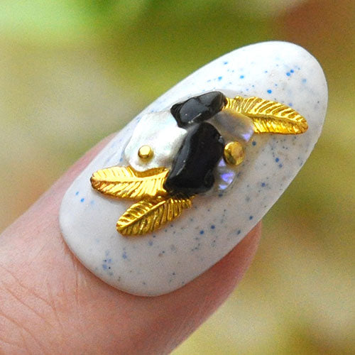 メタルパーツ フェザー 薄型メタルパーツ ちょっと立体 ゴールド ネイルジュエリー ネイルパーツ | メタル ネイル パーツ ジェルネイル ネイル用品 ネイルパーツ ジェル ジェルネイルパーツ ネイルアート ネイルグッズ ネイル工房