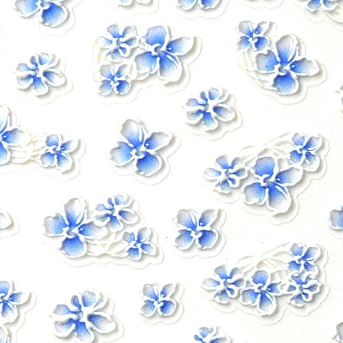 ネイルシール 超立体 5D フラワー 小さな花 花 ブルー ホワイト ネイルアート| 3dネイル ジェルネイル ネイル パーツ ネイル用品 ネイルパーツ シール ジェル ジェルネイルシール 貼るだけ ネイルアートシール ネイル工房