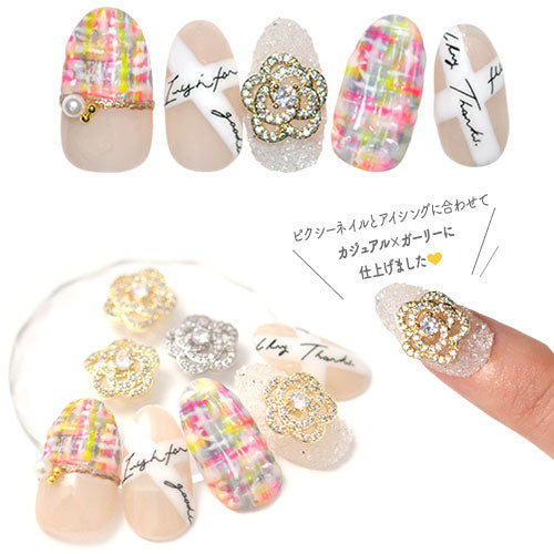 ジルコニア使用 フラワー パーツ ネイル カメリア 薔薇 ジェルネイル ネイルジュエリー ネイルアート クリスタル | ネイルパーツ ネイル用品 ジェル ジェルネイルパーツ 花 ジェルネイル用品 セルフネイル ストーン ネイルグッズ ネイル工房