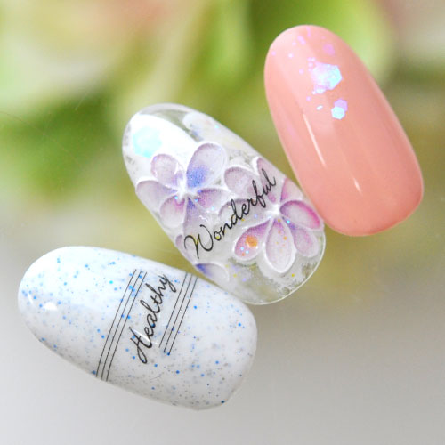 ネイルシール 超立体 5D フラワー マーガレット 花 パステル グラデーション ホワイト ネイルアート| 3dネイル ジェルネイル ネイル パーツ ネイル用品 ネイルパーツ シール ジェル ジェルネイルシール 貼るだけ ネイルアートシール ネイル工房