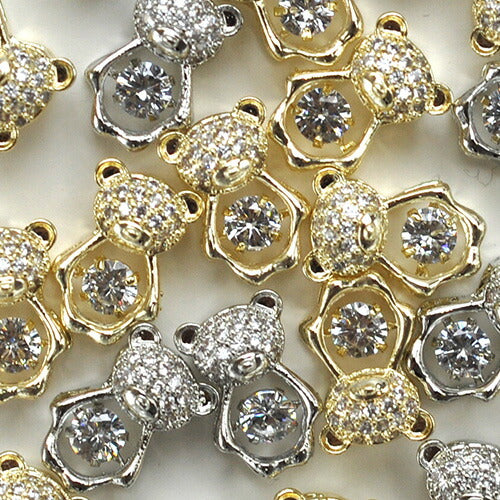 ネイルパーツ ストーンが動くクマ くま ジルコニア テディベア くまさん 立体 メタルパーツ | ジェルネイル ネイル パーツ ジェル ネイル用品 ネイルジュエリー メタル ネイルアート ジュエリーネイル ネイルグッズ ネイル工房