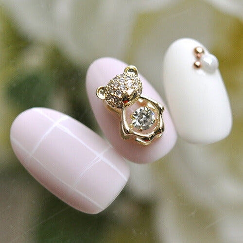 ネイルパーツ ストーンが動くクマ くま ジルコニア テディベア くまさん 立体 メタルパーツ | ジェルネイル ネイル パーツ ジェル ネイル用品 ネイルジュエリー メタル ネイルアート ジュエリーネイル ネイルグッズ ネイル工房