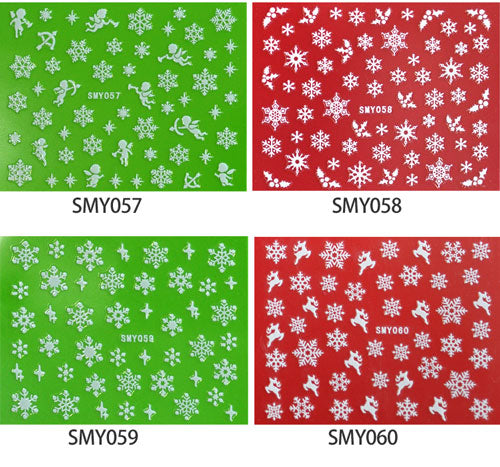 【メール便OK】ネイルシール かわいい 雪の結晶 ホワイト クリスマス トナカイ 星|ジェルネイル ネイル ネイル用品 ジェル シール 貼るだけ クリスマスネイルシール ジェルネイルシール ネイルパーツ パーツ ネイルアートシール 雪 結晶 冬 ジェルシール ジェルネイル用品