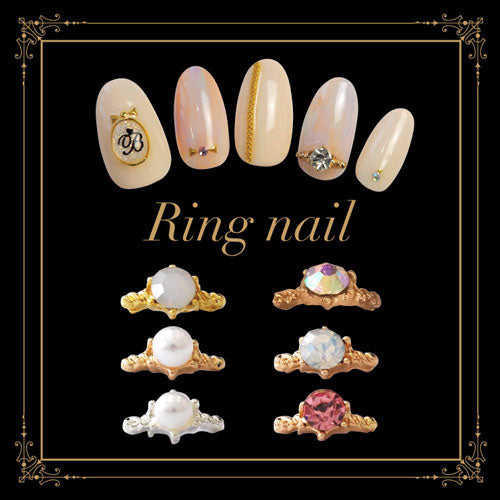 ジェルネイル用ネイルジュエリー 1粒ストーン指輪 ネイルアクセサリー|ジェルネイル ネイルパーツ ネイル パーツ ネイル用品 ジェル ストーン ラインストーン ネイルジュエリー パール パールストーン アート ジェルネイルパーツ クリスタル 宝石ネイル