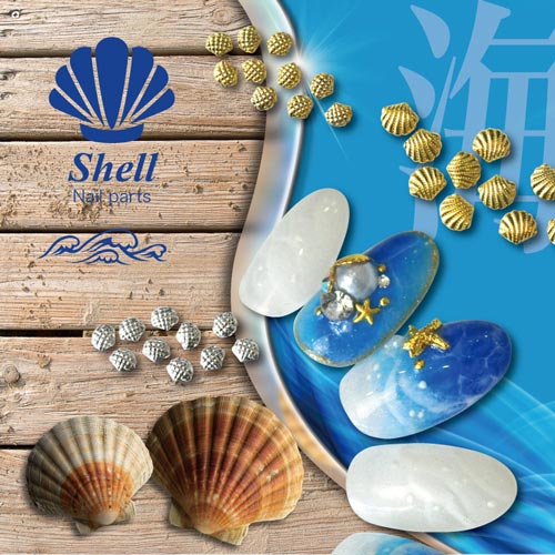 メタルパーツ ネイルジュエリー ネイルパーツ(ゴールド/シルバー)さざ波・チェックのシェル | ジェルネイル ネイル パーツ ネイル用品 シェル スタッズ 夏 ネイルアート メタル マリン サマー シェルパーツ メタルスタッズ ネイル工房