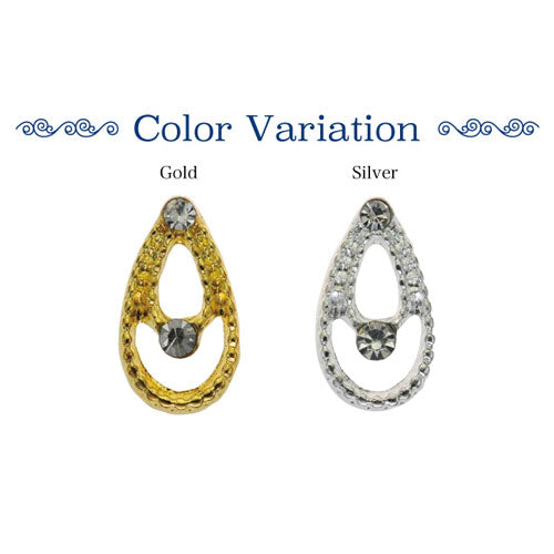 メタルパーツ ネイルジュエリー ネイルパーツ(ゴールド/シルバー)2重のティアドロップネイルジュエリー | ジェルネイル ネイルパーツ ネイル パーツ ネイル用品 ジェル ジェルネイルパーツ ジェルネイル用品 ネイルアート セルフネイル ストーン アート ネイル工房