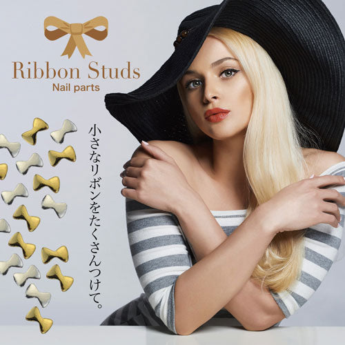 極小スタッズ★リボンメタルスタッズ 厚さがないから仕上がりがキレイ!ゴールド&シルバーラインストーン|ジェルネイル シルバー ネイル用品 ジェル ネイルパーツ ラインストーン ストーン リボンモチーフ スタッズ モチーフ 石 メタルスタッズ ネイル工房