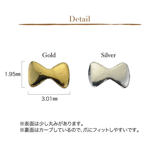 極小スタッズ★リボンメタルスタッズ 厚さがないから仕上がりがキレイ!ゴールド&シルバーラインストーン|ジェルネイル シルバー ネイル用品 ジェル ネイルパーツ ラインストーン ストーン リボンモチーフ スタッズ モチーフ 石 メタルスタッズ ネイル工房