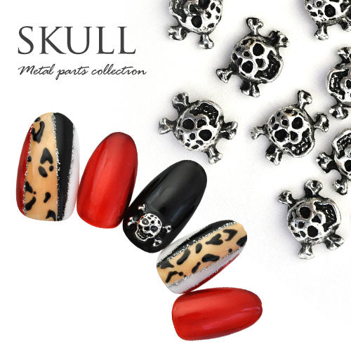 メタルパーツ ネイルジュエリー ネイルパーツ(ゴールド/シルバー)スカルパーツ★アンティーク調ドクロの立体的なメタルパーツ★ネイルジュエリー | メタル ネイル パーツ ジェルネイル ネイル用品 ネイルパーツ ジェル ネイル工房