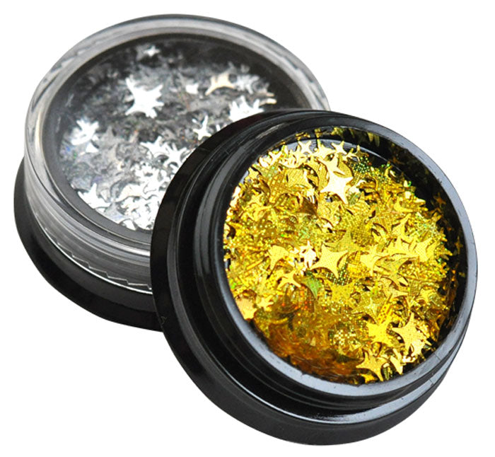 ジェルネイル&レジンに♪トゥインクルスターホログラム★ゴールドorシルバー★夜空に輝くキラキラした星を爪元に<BR><BR>ネイルパーツ ネイルアート ラメ ホログラム デコ | ネイル ネイル用品 ジェルネイル パーツ デコパーツ ネイルグッズ ネイル用 ネイル工房