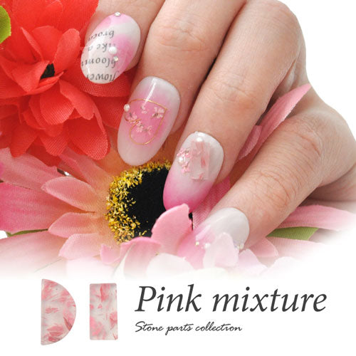 ラインストーン プレート 半円 花びら 半透明 ピンク | ネイル用品 ネイル パーツ ビジュー ネイルパーツ ジェルネイル用品 ネイルアート ジェルネイルアート ジェルネイル ジェル レジン ストーン ハンドメイド ジェルネイルパーツ フラワー 花 ネイル工房 春