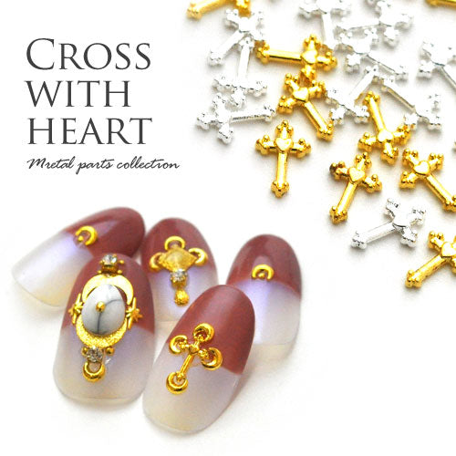クロス メタルパーツ ネイルジュエリー ネイルパーツ ( ゴールド