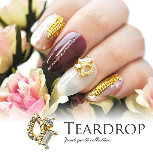 ネイルパーツ ジルコニア製 ティアドロップジュエリー パーツ メタルパーツ ビジュー | ネイル ジェルネイル パーツ ネイル用品 デコ ネイルジュエリー シルバー クリスタル ネイルアート ネイルグッズ ジェルネイルアート メタル ジェル ネイル工房