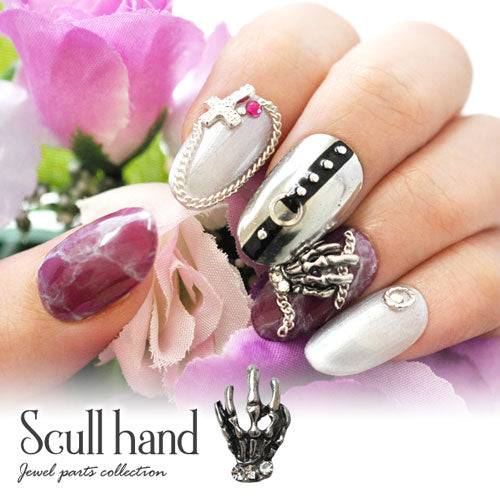 ネイルパーツ スカルハンド スカル パーツ メタルパーツ パンク ドクロ | ネイル ジェルネイル パーツ ネイル用品 デコ ネイルジュエリー ゴールド ハート ラウンド フレーム ネイルアート ネイルグッズ ジェルネイルアート メタル ジェル ネイル工房