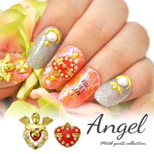 ネイルパーツ 天使 ハート エンジェル パーツ メタルパーツ パンク ドクロ | ネイル ジェルネイル パーツ ネイル用品 デコ ネイルジュエリー ゴールド ハート ラウンド フレーム ネイルアート ネイルグッズ ジェルネイルアート メタル ジェル ネイル工房