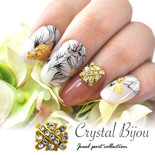 ネイルパーツ ビジュー クリスタル メタルパーツ | ジェルネイル ネイル パーツ ジェル ネイル用品 ハンドメイド デコ メタル ネイルアート ネイルグッズ パール 網 クロス ジェルネイルパーツ ネイルジュエリー ジェルネイル用品 ストーン アート ネイル工房