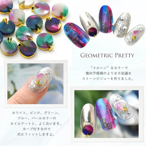 幾何学メルヘン ラウンド ゴールド タイダイ マーブル|ジェルネイル ネイル パーツ ジェル ネイル用品 デコ メタル ネイルアート ジュエリーネイル ネイルグッズ ゴールドパーツ シルバーパーツ メタルパーツ ネイルパーツ ネイル工房