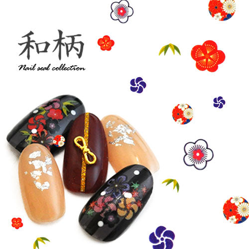 和柄ネイルシール 和 フラワー レトロ 着物 浴衣 古典 | ジェルネイル ネイルシール ネイル ネイル用品 ジェル シール デコ用品 貼るだけ ジェルネイルシール セルフネイル ネイル工房