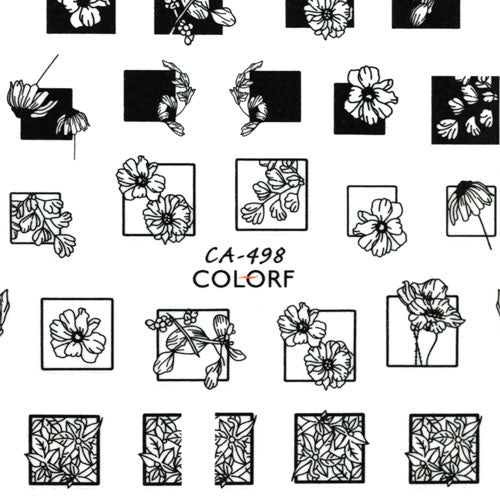 ネイルシール フラワー フレーム モノトーン 白 黒<BR><BR>ジェルネイル ネイルアート | ラインテープ ネイル パーツ ジェル ネイルパーツ シール ネイル用品 デコパーツ ラインシール テープ ジェルネイル ジェルネイルシール ネイルグッズ 花 ネイル工房