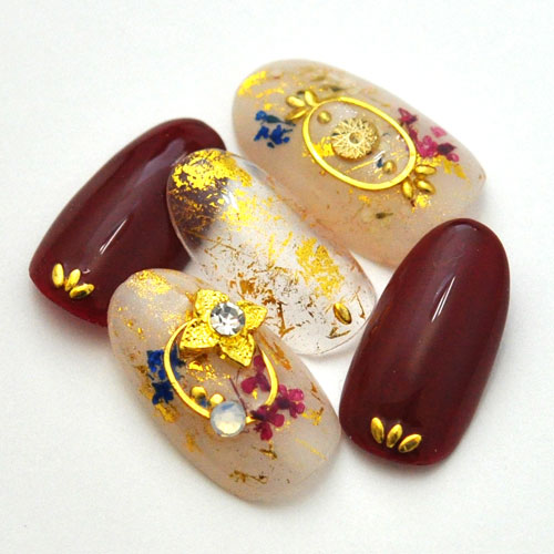 メタルパーツ ネイルパーツ クローバー フラワー 四葉 ゴールド フレーム プレート | ジェルネイル ネイル パーツ ジェル ネイル用品 メタル ネイルアート ジェルネイルパーツ ネイルジュエリー 花 ジェルネイル用品 パール ストーン ネイルグッズ ネイル工房