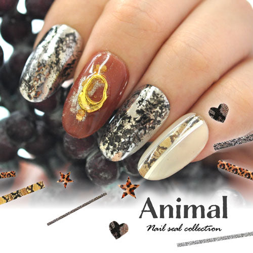 ネイルシール アニマル ライン レオパード ネイル工房 | ジェルネイル ネイル ネイル用品 ジェル シール デコ用品 貼るだけ ジェルネイルシール ネイルアート ジェルネイルアート ネイルグッズ