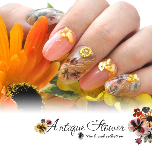 ネイルシール フラワー お花 アンティーク | ジェルネイル ネイルシール ネイル ネイル用品 ジェル シール デコ用品 貼るだけ ジェルネイルシール セルフネイル ネイル工房