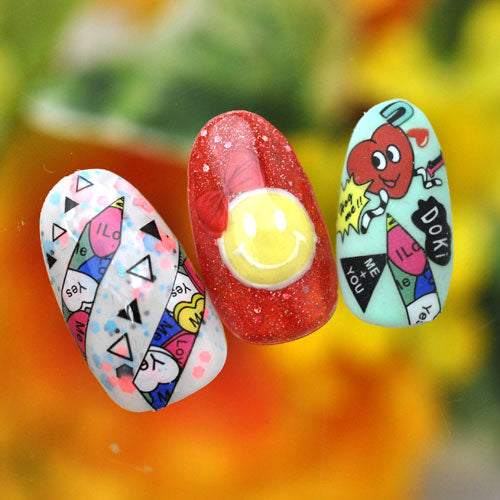 ネイルシール 【F421】 ポップ イラスト 文字 アメリカン ハート 猫 えんぴつ 十字架 クロス | ジェルネイル ネイルシール ネイル ネイル用品 ジェル シール デコ用品 貼るだけ ジェルネイルシール ネイルアート ジェルネイルアート ネイル工房