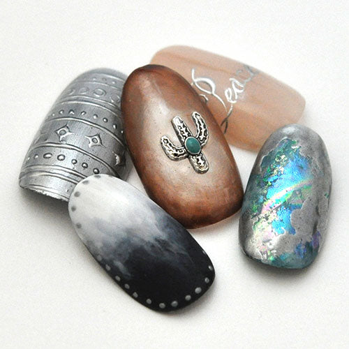 ネイルパーツ ( シルバー / ターコイズ ) メタルパーツ サボテン オリエンタル ジェルネイル ネイルアート メタル 夏 サマー ネイル|パーツ ジェル ネイル用品 ネイルジュエリー ジュエリーネイル スタッズ マリン メタルスタッズ ネイル工房