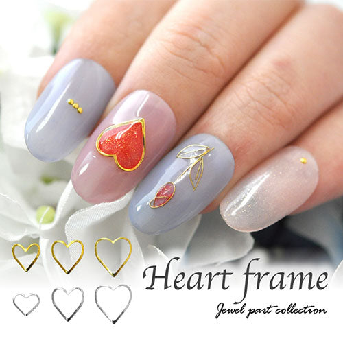 メタルパーツ カーブ付きフレーム メタルパーツ5個入 ゴールド シルバー |ネイル デコ パーツ ジェル ネイルパーツ ネイル用品 スタッズ ネイルアート プレート 丸 メタル フレーム ハート メタルフレーム ジェルネイル シルバーパーツ ジェルネイルパーツ