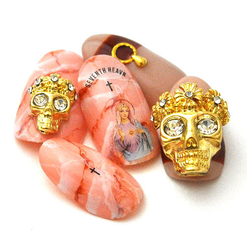 スカルパーツ メタルパーツ ネイル パーツ 王冠 ドクロ BLAZE メタル ゴールド シルバー 骸骨 スカル ネイルジュエリー パンクなアートを印象的に | ジェルネイル ネイルパーツ ネイル用品 ジェル ジェルネイル用品 ネイルアート ストーン ネイル工房