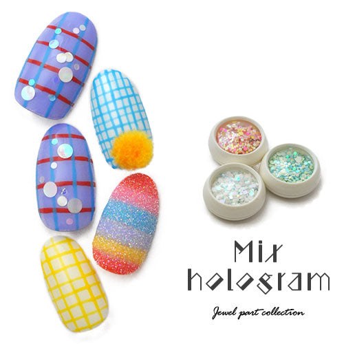 ホログラム 丸ホロ ラメ グリッター 3サイズミックス カラーミッス パステルカラー<BR><BR>ジェルネイル ネイルアート ネイル 用品 偏光 ホログラム ラウンド カラフルホログラム | ネイル用品 ジェルネイル パーツ ネイルパーツ ネイル用 ネイル工房