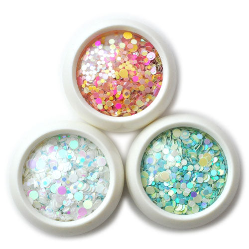 ホログラム 丸ホロ ラメ グリッター 3サイズミックス カラーミッス パステルカラー<BR><BR>ジェルネイル ネイルアート ネイル 用品 偏光 ホログラム ラウンド カラフルホログラム | ネイル用品 ジェルネイル パーツ ネイルパーツ ネイル用 ネイル工房