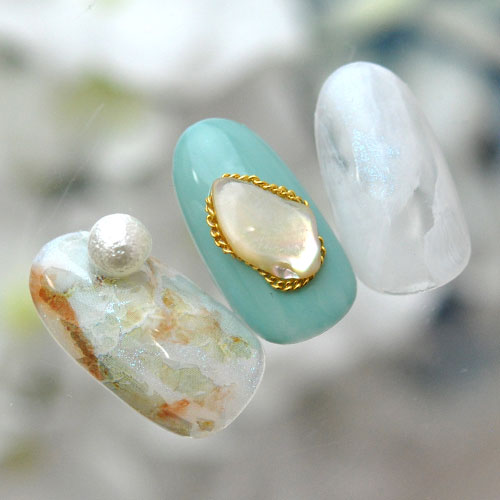 ミラーホイル 天然石 グリーン 模様付きホイル | ジェルネイル ネイル レジン パーツ ネイル用品 ネイルパーツ ジェル ミラー ミラーネイル デコ用品 ホイル デコ ネイルアート ホイルネイル ネイルホイル ネイル工房