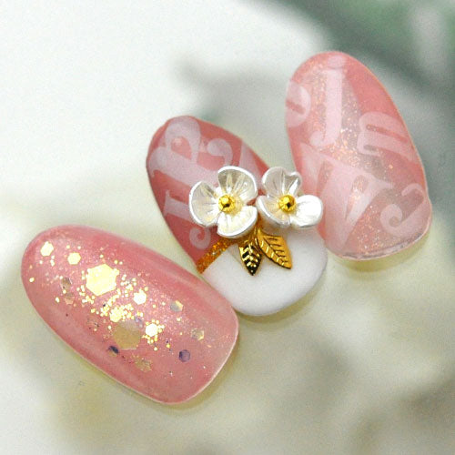 ネイルパーツ 5個 フラワー ( ホワイト / AB ) 春 やさしい色 ネイルジュエリー、ネイルパーツ | ジェルネイル ネイル用品 ジェル 花 バラ セルフネイル ハンドメイド 手芸 ジェルネイル用品 ネイル パーツ メタル ネイルアート ジュエリー デコパーツ ネイル工房