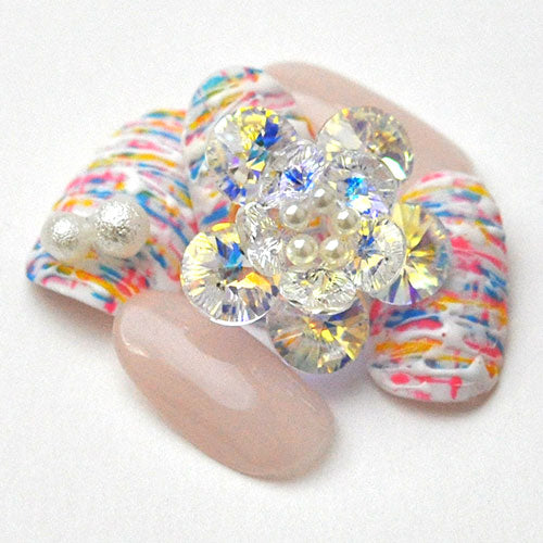 スワロフスキー フラワー パーツ ネイル 手作り ハンドメイド スワロ ジェルネイル ネイルジュエリー ネイルアート ABクリスタル | ネイルパーツ ネイル用品 ジェル ジェルネイルパーツ 花 ジェルネイル用品 セルフネイル ストーン ネイルグッズ ネイル工房