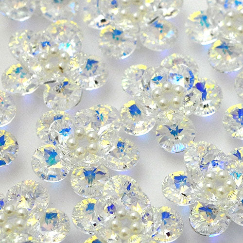 スワロフスキー フラワー パーツ ネイル 手作り ハンドメイド スワロ ジェルネイル ネイルジュエリー ネイルアート ABクリスタル | ネイルパーツ ネイル用品 ジェル ジェルネイルパーツ 花 ジェルネイル用品 セルフネイル ストーン ネイルグッズ ネイル工房