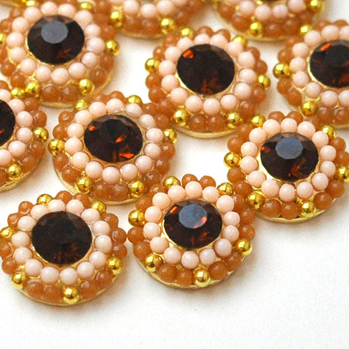 メタルパーツ ネイルジュエリー ビジュー ラウンド ブリオン ブラウン ネイルパーツ ジュエリー パーツ | ネイル パーツ ネイル用品 デコ ネイルジュエリー ネイルアート ネイルグッズ デコパーツ ネイル工房 メタル ジェル