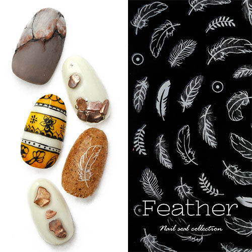 訳あり】 フェザー 羽 ネイルシール 極薄 透ける カラージェル ネイル