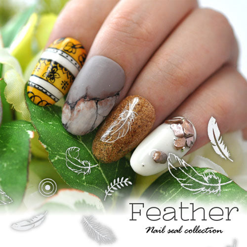 【訳あり】 フェザー 羽 ネイルシール 極薄 透ける カラージェル ネイルアート 垂らしこみ | ネイルシール ネイル シール ネイル用品 デコ ジェルネイル ジェルネイル用品 ネイルパーツ デコシール ネイル工房