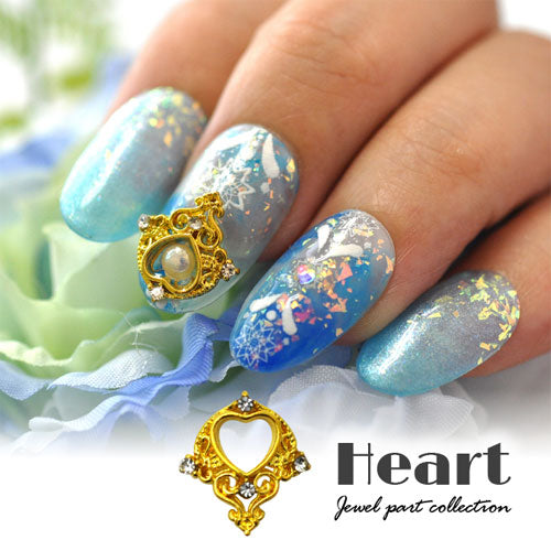 メタルパーツ フレーム ハート ティアラ ネイルパーツ ( ゴールド ) ネイルパーツ ジュエリー パーツ メタルパーツ ビジュー | ネイル パーツ ネイル用品 デコ ネイルジュエリー ネイルアート ネイルグッズ デコパーツ ネイル工房 メタル ジェル パール