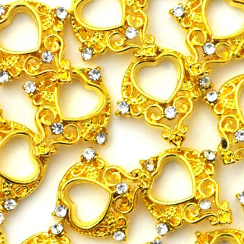 メタルパーツ フレーム ハート ティアラ ネイルパーツ ( ゴールド ) ネイルパーツ ジュエリー パーツ メタルパーツ ビジュー | ネイル パーツ ネイル用品 デコ ネイルジュエリー ネイルアート ネイルグッズ デコパーツ ネイル工房 メタル ジェル パール