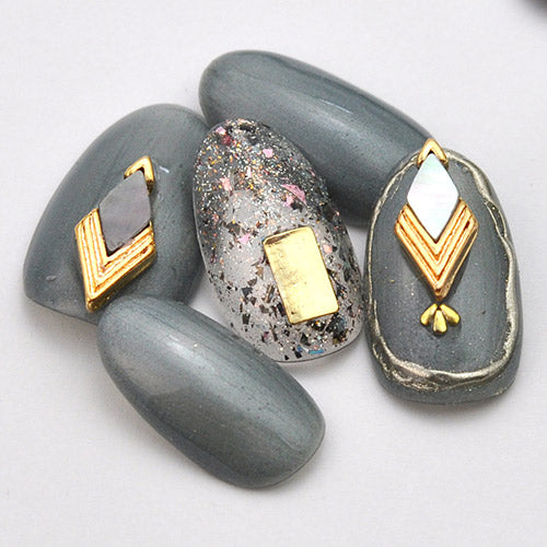 ネイルパーツ シェル ネイルパーツ 天然貝 ひし形 ランバス シェル メタルパーツ | ジェルネイル ネイル パーツ ネイル用品 ジェル シェルパーツ ネイルジュエリー ストーン ジェルネイル用品 ネイル工房