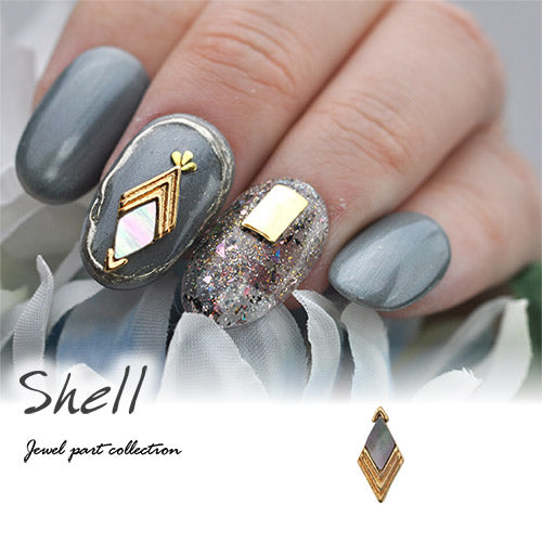 ネイルパーツ シェル ネイルパーツ 天然貝 ひし形 ランバス シェル メタルパーツ | ジェルネイル ネイル パーツ ネイル用品 ジェル シェルパーツ ネイルジュエリー ストーン ジェルネイル用品 ネイル工房