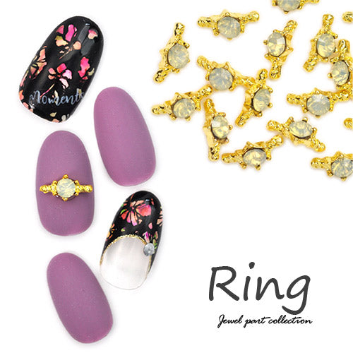 ネイルパーツ 2個入 ネイルジュエリー 1粒ストーン指輪 ネイルアクセサリー|ジェルネイル ネイル パーツ ネイル用品 ジェル ストーン ラインストーン ネイルジュエリー オパール パール アート ジェルネイルパーツ クリスタル 宝石ネイル ネイル工房