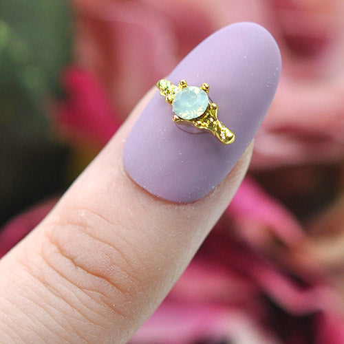 ネイルパーツ 2個入 ネイルジュエリー 1粒ストーン指輪 ネイルアクセサリー|ジェルネイル ネイル パーツ ネイル用品 ジェル ストーン ラインストーン ネイルジュエリー オパール パール アート ジェルネイルパーツ クリスタル 宝石ネイル ネイル工房