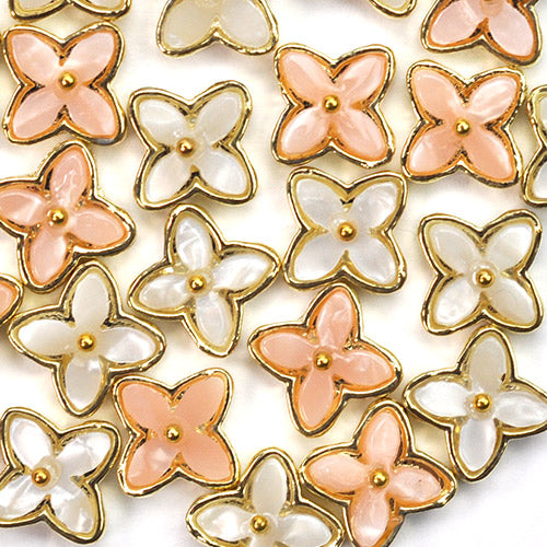 シェル風フラワー 3個入 メタルパーツ | ネイル ジェルネイル パーツ ネイル用品 デコ ネイルジュエリー ネイルパーツ ネイルアート ネイルグッズ ジェルネイルアート デコレーション ジェル ジェルネイルパーツ ジェルネイル用品 ネイル工房