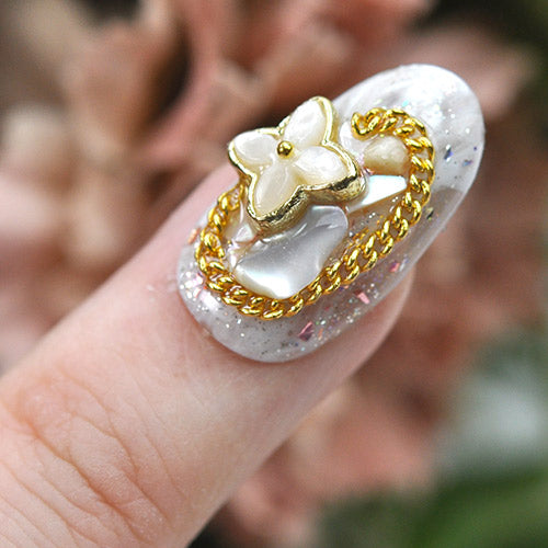 シェル風フラワー 3個入 メタルパーツ | ネイル ジェルネイル パーツ ネイル用品 デコ ネイルジュエリー ネイルパーツ ネイルアート ネイルグッズ ジェルネイルアート デコレーション ジェル ジェルネイルパーツ ジェルネイル用品 ネイル工房